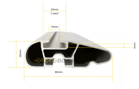 Doorsnede aerodynamische ligger zilver